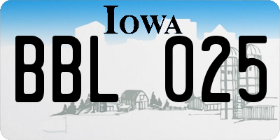 IA license plate BBL025