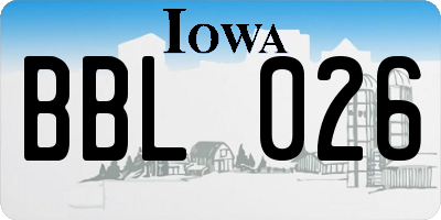IA license plate BBL026