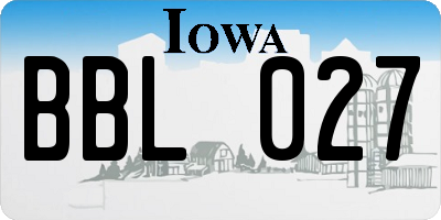 IA license plate BBL027
