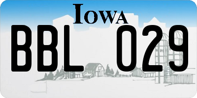 IA license plate BBL029