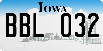 IA license plate BBL032
