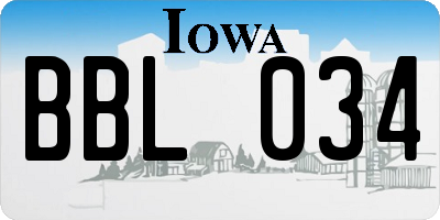 IA license plate BBL034