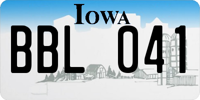 IA license plate BBL041