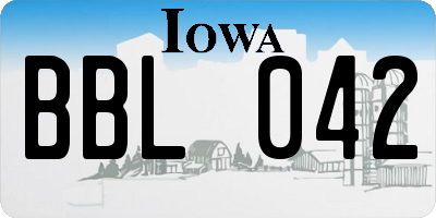 IA license plate BBL042