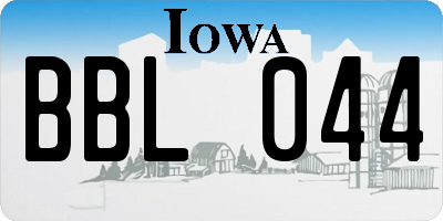 IA license plate BBL044