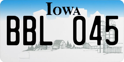 IA license plate BBL045