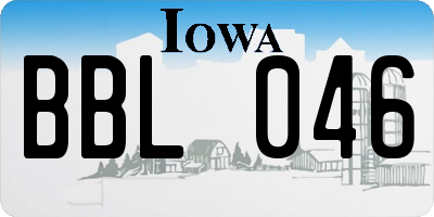 IA license plate BBL046
