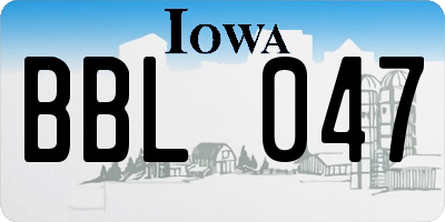 IA license plate BBL047