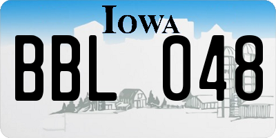 IA license plate BBL048
