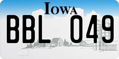 IA license plate BBL049