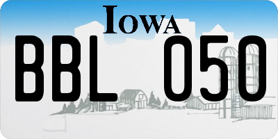 IA license plate BBL050