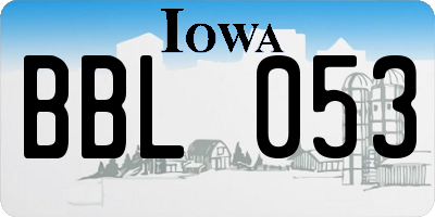 IA license plate BBL053
