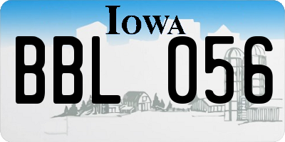 IA license plate BBL056