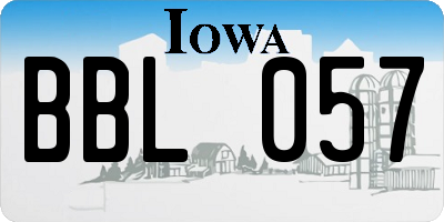 IA license plate BBL057