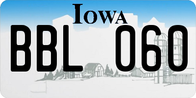 IA license plate BBL060