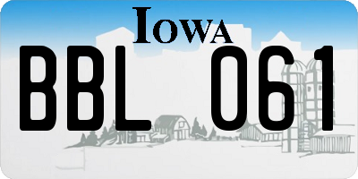 IA license plate BBL061