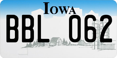 IA license plate BBL062