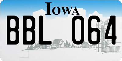 IA license plate BBL064
