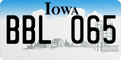IA license plate BBL065