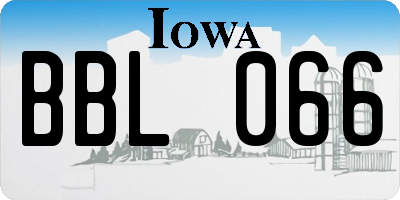 IA license plate BBL066