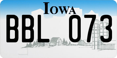 IA license plate BBL073