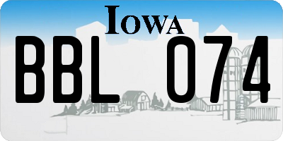IA license plate BBL074