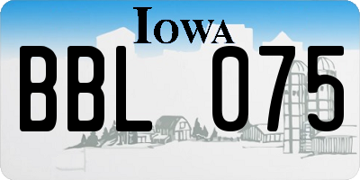 IA license plate BBL075