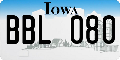 IA license plate BBL080