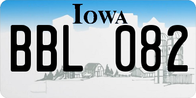 IA license plate BBL082