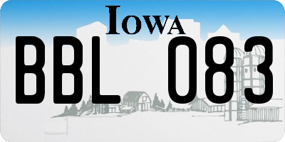 IA license plate BBL083