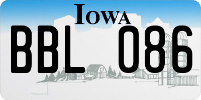 IA license plate BBL086