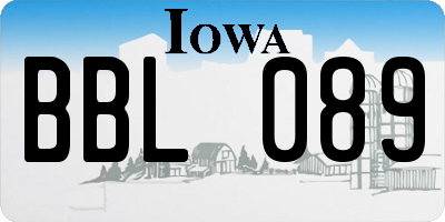 IA license plate BBL089