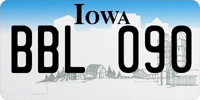IA license plate BBL090