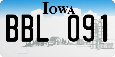 IA license plate BBL091