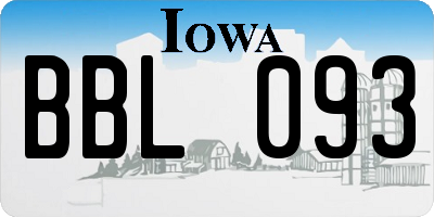 IA license plate BBL093