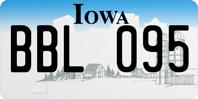 IA license plate BBL095