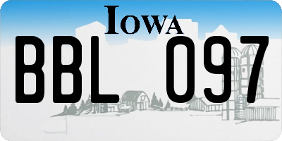 IA license plate BBL097