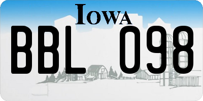 IA license plate BBL098