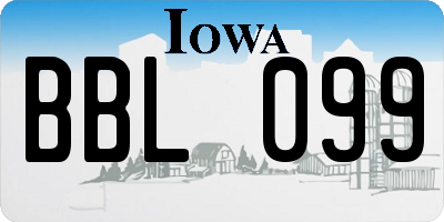 IA license plate BBL099