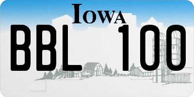 IA license plate BBL100