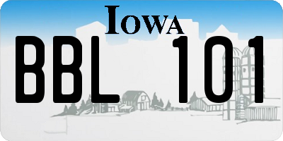 IA license plate BBL101