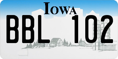 IA license plate BBL102