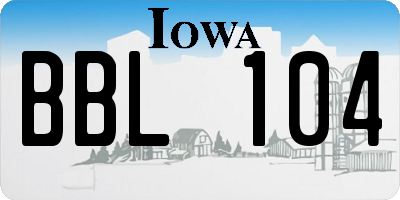 IA license plate BBL104