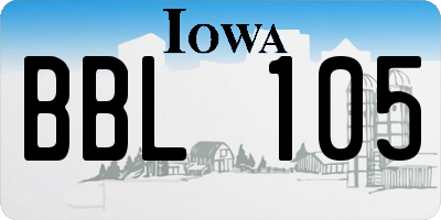 IA license plate BBL105