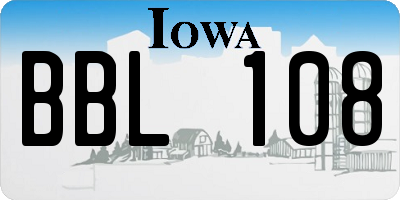 IA license plate BBL108