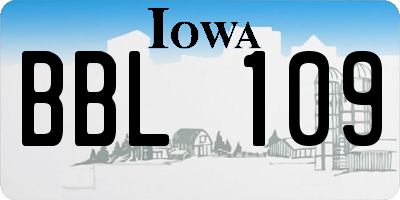 IA license plate BBL109
