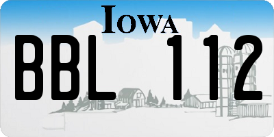 IA license plate BBL112