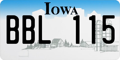 IA license plate BBL115