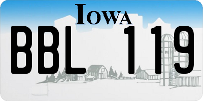 IA license plate BBL119