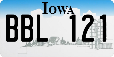 IA license plate BBL121